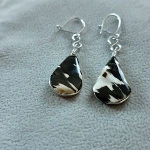 Reversible sided stone earrings